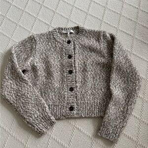 Frame Denim Cream and Gray Cardigan